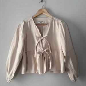 Tie-Front Peplum Jacket